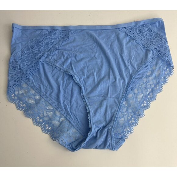 Soma Embraceable Lace High Leg Briefs Panties Size XXL Blue Peach NWT - Picture 5 of 11